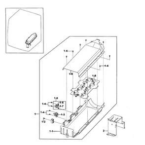 Duct Heater Diagram and Parts List for DV409AER XAA-02 Samsung Dryer