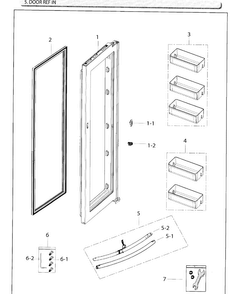 Part Location Diagram of DA97-15014C Samsung Assembly HANDLE-REF;RH5000H,