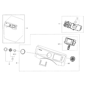 Control Panel Diagram and Parts List for DV42H5000GW A3-0003 Samsung Dryer