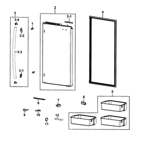 Refrigerator Door R Diagram and Parts List for RF4287HARS XAA-0002 Samsung Refrigerator