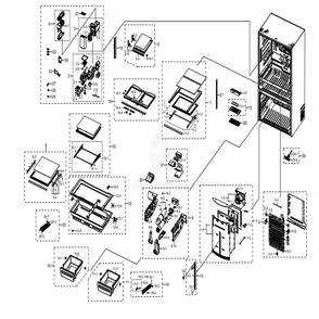Fridge Diagram and Parts List for RF28NHEDBSG (AA)(0001) Samsung Refrigerator