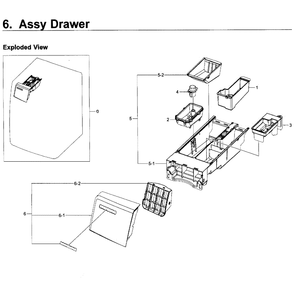 Drawer Assembly Diagram and Parts List for WF419AAW XAA-01 Samsung Washer