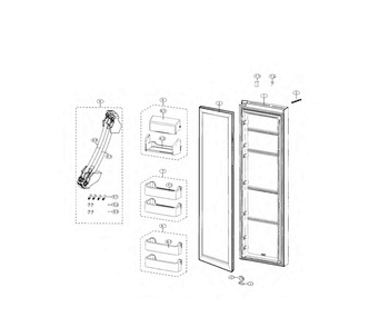 Refrigerator Door Diagram and Parts List for RS25H5000BC AA-0000 Samsung Refrigerator