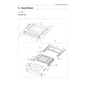 Drawer Assembly Diagram and Parts List for NX60A6711ST AA-00 Samsung Range