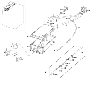 Drawer Housing Diagram and Parts List for WF220ANW XAA-0002 Samsung Washer