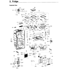 Fridge Diagram and Parts List for RF22K9381SR AA-0000 Samsung Refrigerator