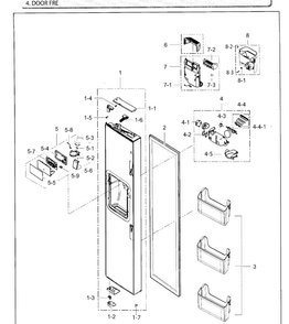 Door-freezer Diagram and Parts List for RH25H5611SR AA-0000 Samsung Refrigerator