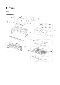 Frame Assembly Diagram and Parts List for ME11A7510DG AA-00 Samsung Microwave