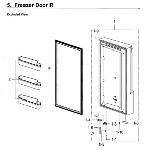 Freezer Door R Diagram and Parts List for RF28K9380SG AA-01 Samsung Refrigerator