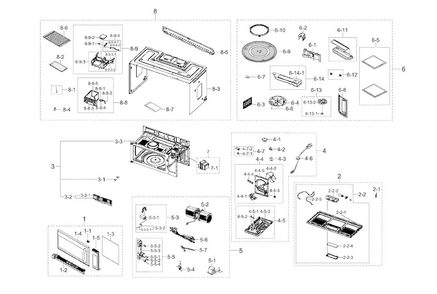 Part Location Diagram of DE96-00400D Samsung Filter Assembly