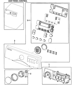 Control Panel Diagram and Parts List for DV350AER XAA-0000 Samsung Dryer