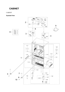 Cabinet Diagram and Parts List for RF23BB8900AW AA-00 Samsung Refrigerator