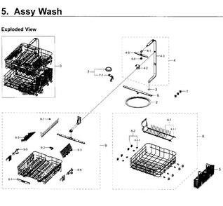 Wash Asy Diagram and Parts List for DW80K5050UB AA-0000 Samsung Dishwasher