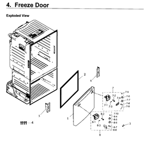 Freezer Door Diagram and Parts List for RF263TEAESG (AA)(0001) Samsung Refrigerator