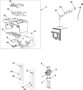 Ice Maker Diagram and Parts List for RM255BARB XAA Samsung Refrigerator