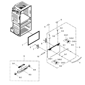 Freezer Door Diagram and Parts List for RF4287HABP XAA-02 Samsung Refrigerator