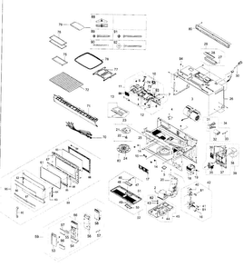 Cabinet Parts Diagram and Parts List for 40180093010  Kenmore Microwave