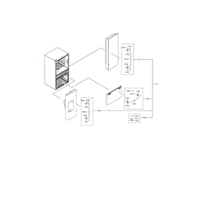 Handle Kit Assembly Diagram and Parts List for RF28HMEDBSG AA-02 Samsung Refrigerator