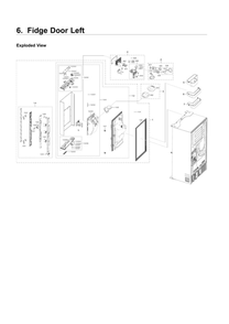 Left Refrigerator Parts Diagram and Parts List for RF22NPEDBSR AA-03 Samsung Refrigerator