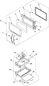 Part Location Diagram of DE61-00266A Samsung BRACKET-PCB;MO1650WA,SEC