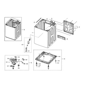 Part Location Diagram of DC97-20103D Samsung ASSY BASE;WA8700K,PUMP,36HS,NO SPONGEDC97-20103F