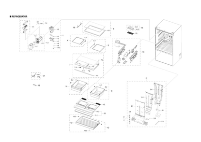 Refrigerator Parts Diagram and Parts List for RF27T5241SG AA-00 Samsung Refrigerator