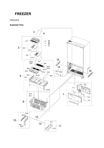 Freezer Diagram and Parts List for RF23BB8900AW AA-00 Samsung Refrigerator