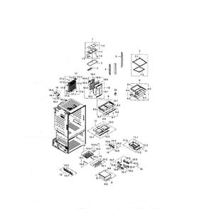 Refrigerator Diagram and Parts List for RF260BEAEWW AA-01 Samsung Refrigerator