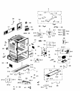 Cabinet Diagram and Parts List for RF30HDEDTSR AA-0001 Samsung Refrigerator