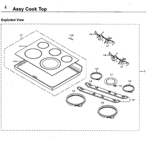 Cook Top Diagram and Parts List for NE59M4310SS AA-0000 Samsung Microwave Oven Combo