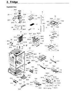 Fridge Diagram and Parts List for RF23HCEDBSR AA-0012 Samsung Refrigerator