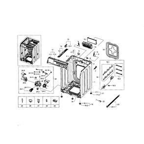 Frame And Cover Diagram and Parts List for WF448AAP XAA-06 Samsung Washer