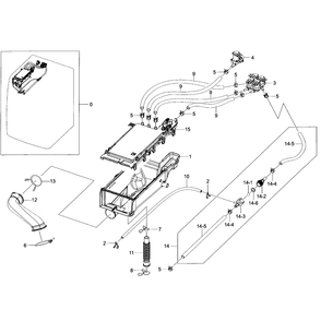 Drawer Housing Diagram and Parts List for WF405ATPASU A2-0000 Samsung Washer