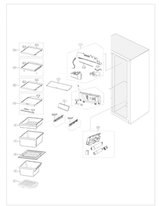 Refrigerator Diagram and Parts List for RS261MDRS XAA-0001 Samsung Refrigerator