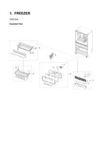 Freezer Parts Diagram and Parts List for RF24R7201SR AA-05 Samsung Refrigerator