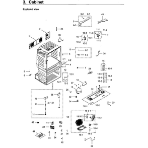 Cabinet Diagram and Parts List for RF28HMEDBWW AA-11 Samsung Refrigerator
