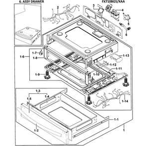 Drawer Diagram and Parts List for FX710BGS XAA-00 Samsung Range