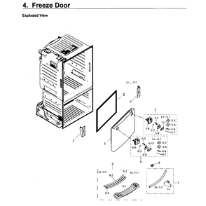 Freezer Door Diagram and Parts List for RF26J7500BC AA-0002 Samsung Refrigerator