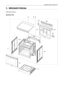 Main Unit Assembly Diagram and Parts List for NE63A6511SS AA-00 Samsung Range