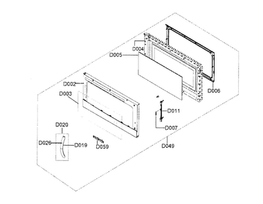 Door Assy Diagram and Parts List for SMH9187B XAA Samsung Microwave