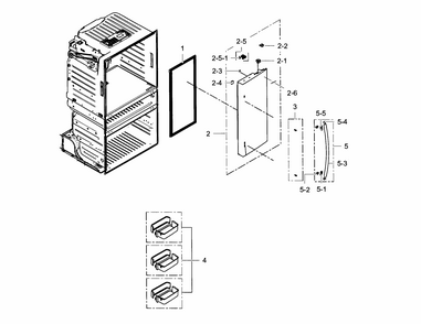 Refrigerator Door R Diagram and Parts List for RF28HMEDBWW AA-0001 Samsung Refrigerator