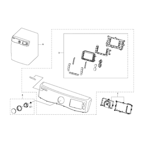 Control Panel Diagram and Parts List for DV511AGR XAA-0003 Samsung Dryer