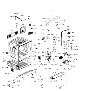 Cabinet Diagram and Parts List for RF28HFEDTSR AA-0006 Samsung Refrigerator