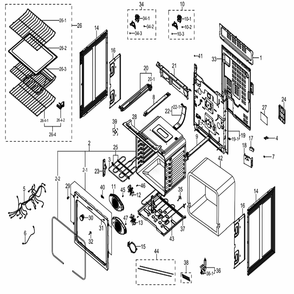 Main Diagram and Parts List for NE59J7850WG (AA)(0005) Samsung Range