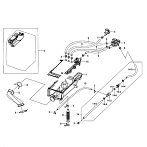 Housing Drawer Diagram and Parts List for WF405ATPAWR AA-01 Samsung Washer