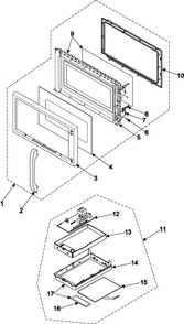 Control Panel/door Assembly Diagram and Parts List for SMH6140CB XAA Samsung Microwave