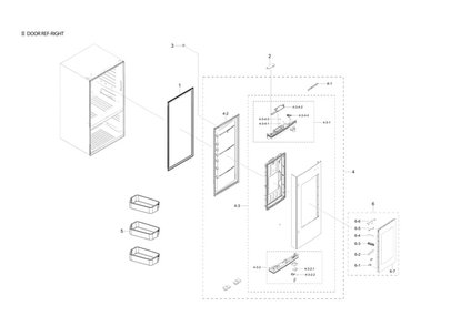 Part Location Diagram of DA64-05270A Samsung Panel-ref right