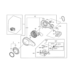 Duct Motor Assembly Diagram and Parts List for DV501AEW XAA-00 Samsung Dryer