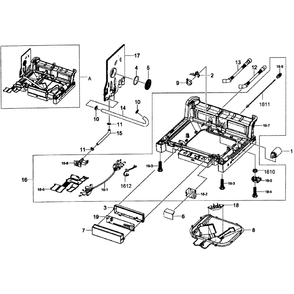 Base Assembly Diagram and Parts List for DW80F800UWS AA-0001 Samsung Dishwasher