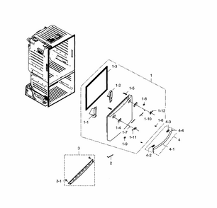 Freezer Door Diagram and Parts List for RF28HFPDBSR AA-0000 Samsung Refrigerator